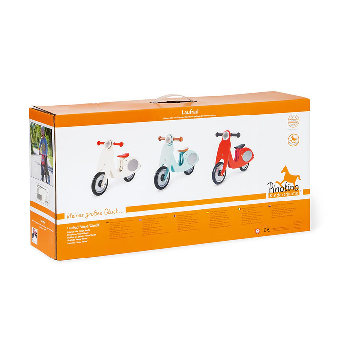 Велосипед-балансир Vespa Wanda, дерев'яний велосипед-балансир, нешиповані шини, сідло регулюється по висоті в 3 положеннях, для ді