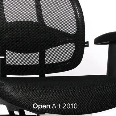 Ергономічне офісне крісло Topstar Open Art 2010, стілець для роботи, включаючи регульовані по висоті підлокітники, спинку та підголівник, тканина чорна/помаранчева, помаранчева/чорна, чорна сітчаста спинка