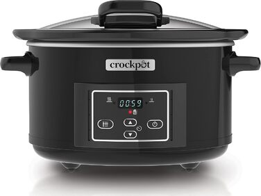 Цифрова мультиварка Crock-Pot з відкидною кришкою Регульований час приготування 4,7 літра (4-5 осіб) Чорний (Нержавіючий Метал) CSC052 шт. Чорний 4.7 л