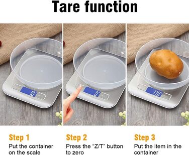 Кухонні ваги GRIFEMA з нержавіючої сталі, високоточні цифрові ваги 1г-5000г з РК-дисплеєм, функція тари, 6 одиниць вимірювання, ба