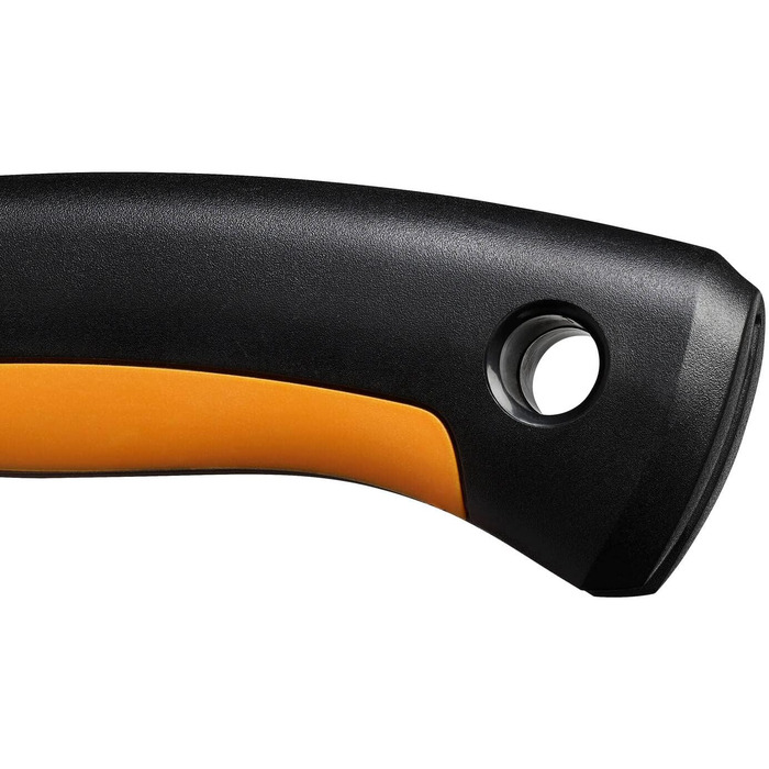 Складна пила Fiskars Plus, для товстих колод і гілок, 3 положення різання, гостре лезо з електроприводом, груба зубчастість, довжина леза 21 см, чорний/помаранчевий, пила SW69, 1067553 (полотно 20 см)