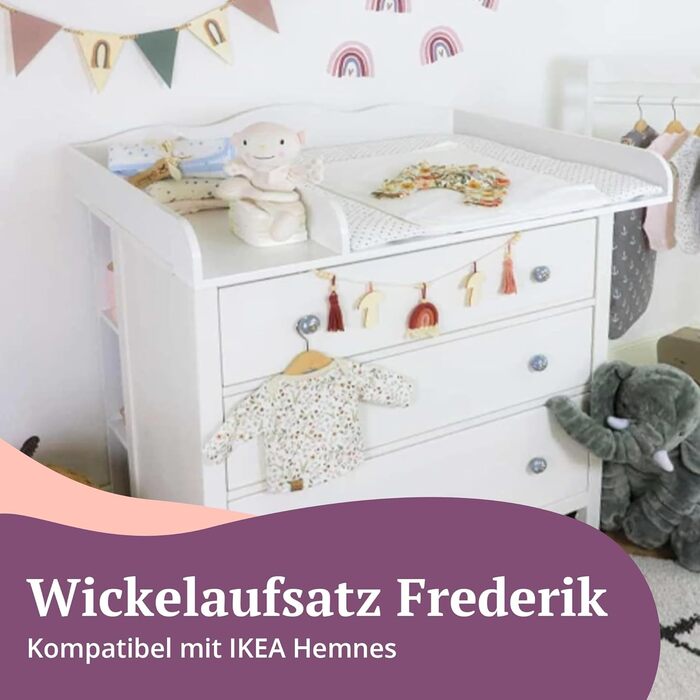 Пеленальний блок XXL сумісний з комодами IKEA Hemnes тощо. 108x80x10 см Пеленальний матрацик з дерева МДФ Пеленальний блок преміум