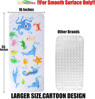 Нековзний килимок для душу для дітей, килимок для ванни та килимок для ванної кімнатиКилимок для душу з мультяшним дизайном 89 x 4
