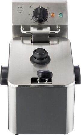 Професійна електрична фритюрниця METRO GDF3004, фритюрниця з нержавіючої сталі, 4 літри, 2500 Вт, швидке нагрівання, з кришкою, захисний термостат, холодна зона, нековзні ніжки