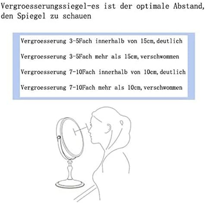 Звичайне косметичне дзеркало Loywe 7-кратне, дзеркало для макіяжу, дзеркало для гоління, складне настінне дзеркало LW32 (7-кратне)