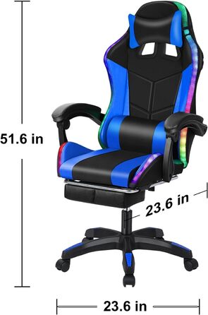 Ігрове крісло для ПК, офісне крісло, стілець для столу, зручне комп&39ютерне крісло, крісло для відстеження гравців із латексною спинкою, сумісний з Bluetooth динамік, колеса, що обертаються на 360 градусів, пульт дистанційного керування для дітей, чорний