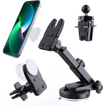 Автомобільне кріплення розетки для лобового скла для вентиляції приладової панелі, тримач для мобільного телефону для розетки з 2