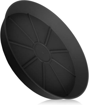 Квітковий горщик Stimo 6 шт. 34 см з блюдцем 30 см, сірий пластиковий горщик для рослин, круглий горщик (антрацит)