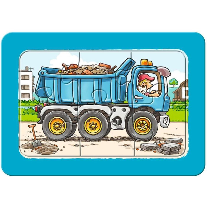 Дитячий пазл Ravensburger - 06573 Екскаватор, трактор і самоскид - Мій перший пазл 3х6 елементів - Пазл для дітей від 2,5 років