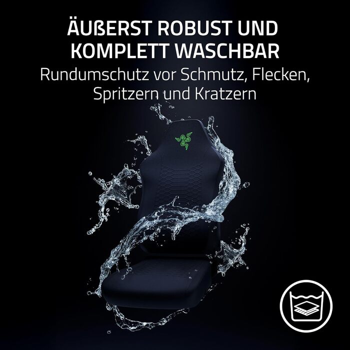 Чохли для ігрових крісел Razer - Розроблені для Iskur V2 X - Міцні та повністю миються - Захист від бруду та плям (2-компонентні дизайнерські чохли для спинки та сидіння) Чорний Iskur V2 X - Чохол
