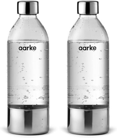 ПЕТ пляшки aarke 2 упаковки для виробника газованої води Carbonator 3, без BPA з деталями з нержавіючої сталі, 800 мл, AASPB1-STEEL 2 упаковки 800 мл