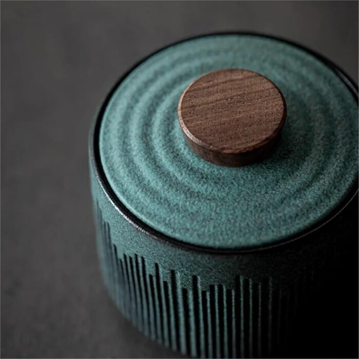 Керамічна банка з кришкою, маленька керамічна банка для чаю, банка для кави, портативна банка для чаю, банка для снеків, герметичне скло, декоративний контейнер для зберігання, органайзер для банок для цукерок (чорний)