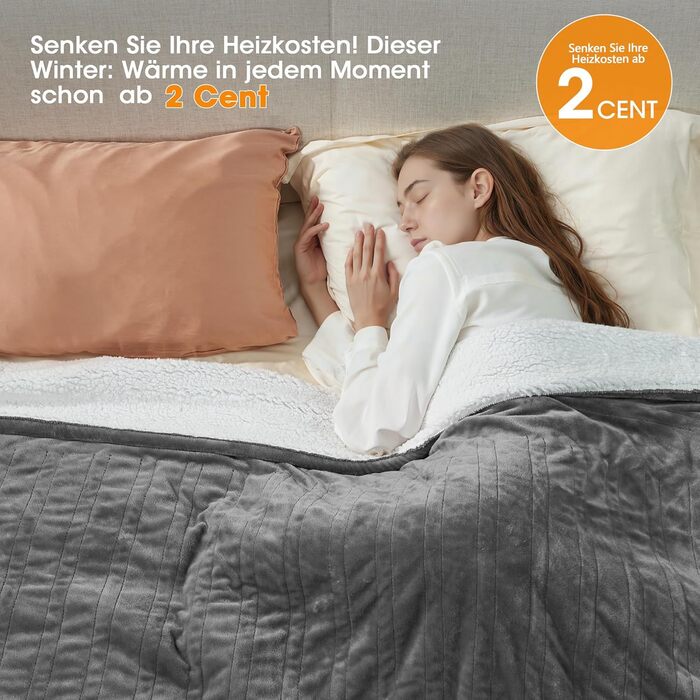 Ковдра Airfish з підігрівом 180x130 см Мяка преміальна ковдра з 6 режимами нагріву, 12-годинним таймером та автоматичним вимкненням Енергозберігаюча та придатна для прання в пральній машині для ліжка, дивана, домашнього офісу