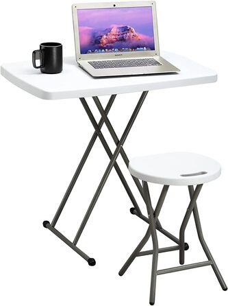 Складаний стіл Невеликий кемпінговий стіл Складаний стіл 2,5 фута/76x50 см Портативний садовий стіл Балконний стіл Складаний стіл Обідній стіл для кухні Барбекю Кейтеринг Вечірка, Білий стіл 76 см * 50 см