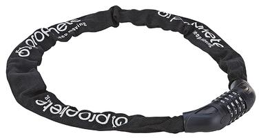 Замок велосипедний Prophete з кодовим замком, 90 см, Ø 6 мм, 4-значний код, текстильне покриття для захисту від подряпин надійний чорний замок універсального розміру