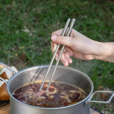 Титанові кемпінгові аксесуари Boundless Voyage, ніж, ложка, виделка, набір паличок для їжі, надлегкий набір столових приборів для супу, їжі, салату, пасти (ti1125t-d)
