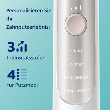 Електрична зубна щітка Philips Sonicare ExpertClean 7500, звукова зубна щітка з додатком, 4 режими очищення та 3 рівні інтенсивності, датчик тиску, дорожній футляр, біле золото, модель HX9691/02