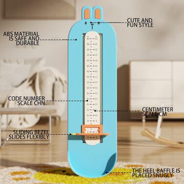 Вимірювач розміру взуття OLCANA для дітей, Вимірювач розміру взуття, Вимірювач взуття, Лінійка для вимірювання стопи, Вимірювальна лінійка для хлопчиків, малюків, дітей