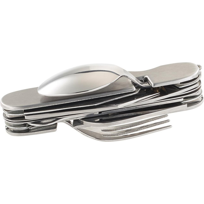 Міні-кишеньковий ніж Semptec Urban Survival Technology набір із 2 предметів, 14 складних столових приборів та кишенькового ножа з нержавіючої сталі (багатофункціональний, з виделками, роздільний, кишеньковий)