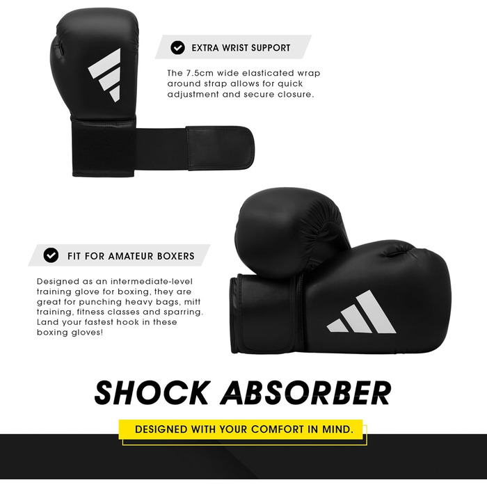 Боксерські рукавички Adidas Speed 6 oz, чорно-білі