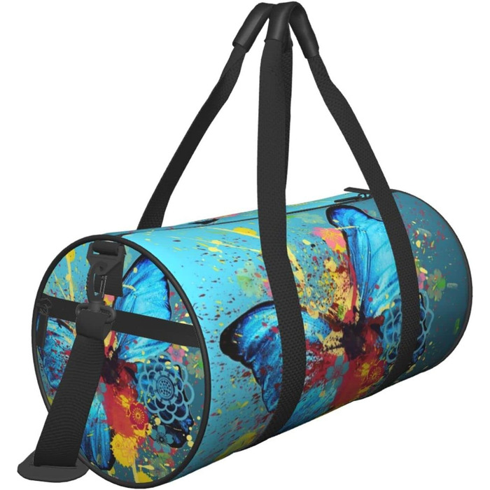 Дорожня сумка-циліндр з метеликами, спортивна сумка для чоловіків та жінок, сумка для подорожей, спортивний баул