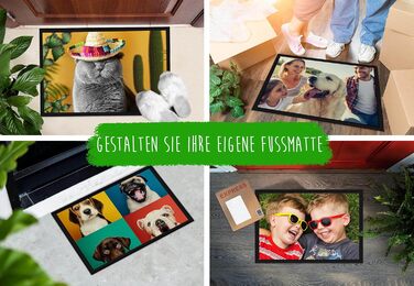Персоналізований килимок для дверей з вашим власним фото - Різні розміри до 120 см - Створіть свій власний килимок - Нековзний, 60 x 40 см з гумовим краєм