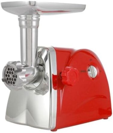 Червона електрична м'ясорубка, 800 Вт харчова ковбасна машина з нержавіючої сталі м'ясорубка м'ясний фарш фарш для ковбаси з 3 нож