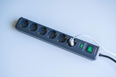Розетка Brennenstuhl 6-місна із захистом від перенапруги та кабелем 5 м (розетка Eco-Line з вимикачем та підвищеним захистом від д