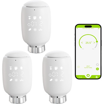 Інтелектуальний радіаторний термостат, Zigbee Tuya Smart Home Thermostat, WLAN Heating Thermostat Pack 3 with APP Voice Timing Constant Temperature Energy Saving Heating Smart Switch, економія витрат на опалення