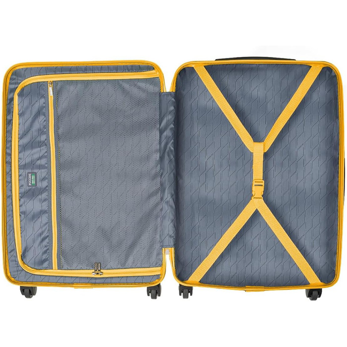 Валіза Puccini Bali, жорсткий корпус, середній розмір, жовтий колір (6)