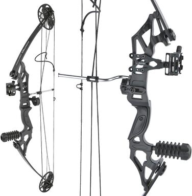 Набір складеного лука для стрільби з лука – мисливський регульований лук 19,5–30 дюймів, до 260 fps, з аксесуарами для дорослих, тренувань та стрільби на відкритому повітрі