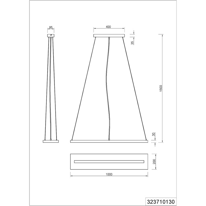 Підвісний LED-світильник Trio Leuchten Brad 323710130, античний нікель, дерево, 27 Вт LED, з димером, коричневий