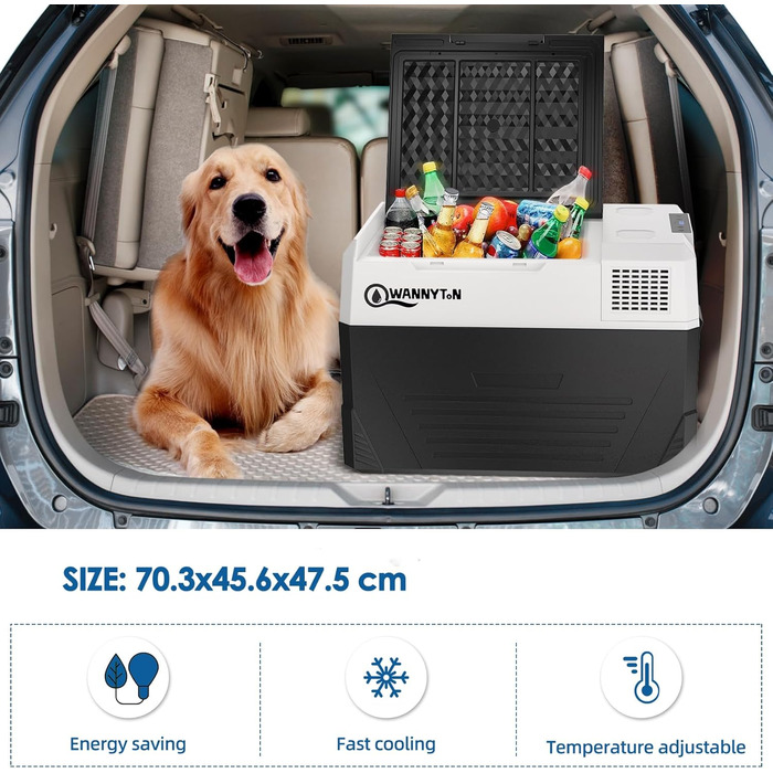 Електричний компресорний холодильник, автомобільний холодильник 58 літрів, 12/24/100-240 В, міні-холодильник для автомобіля, ванта