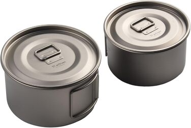 Титанова миска для кемпінгу зі складною ручкою, 450 мл або 600 мл, надлегка, стійка до іржі, посуд для приготування їжі, походів, бекпекінгу, пригод на природі