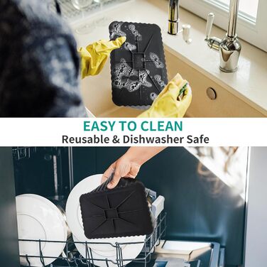 Аксесуари для фритюрниці, силіконові вкладиші для фритюрниці Ninja AF400EU AF300EU AF451EU AF500EU Tower T17088 7.6L-9.5L, 10 шт. Аксесуари для подвійної аерофритюрниці включають буклет посібника з кулінарії, чорний