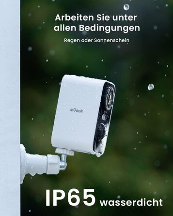 Камера спостереження ieGeek 2K/3MP Outdoor Battery, Wi-Fi Wireless Surveillance Camera Outdoor/Indoor with Color Night Vision, PIR Motion Detection, Cloud/Memory Card, IP66, 2-Way Audio, Alexa, 2,4 ГГц