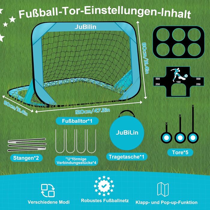 Набори футбольних воріт, 4 режими, висувні футбольні ворота для дітей, сині