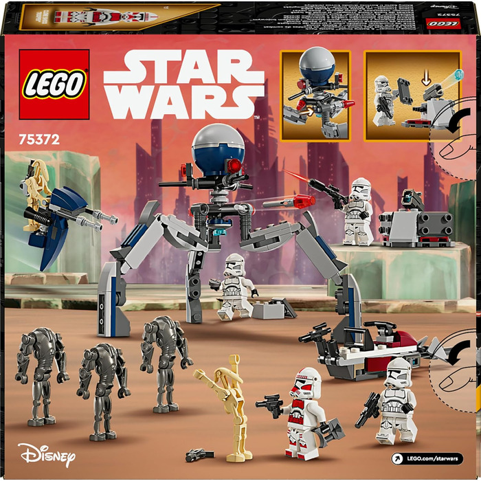 Конструктор LEGO Star Wars 75372, Бойовий Набір Клонів та Бойових Дроїдів, 215 деталей