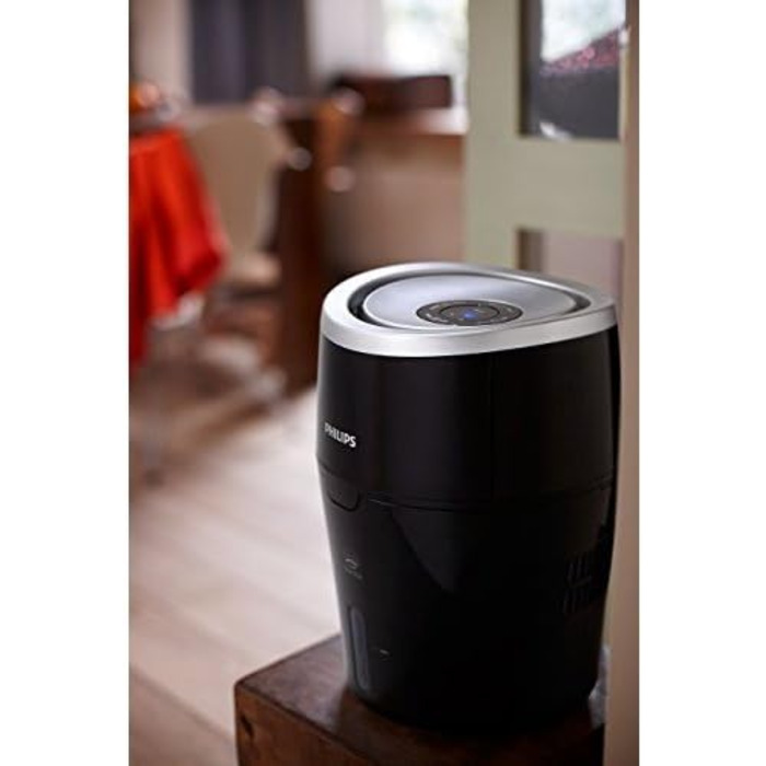 Зволожувач повітря Philips HU4813/10 (до 44 м, гігієнічна технологія NanoCloud, тихий нічний режим, автоматичний режим) чорний