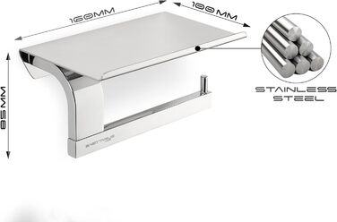 Тримач для туалетного рулону з полицею з нержавіючої сталі Тримач для туалетного рулону з полицею Тримач для туалетного паперу Три