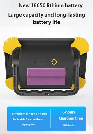 Термін служби батареї, портативний кемпінговий ліхтар, висока яскравість, магнітний, акумуляторний, водонепроникний, для гаражів та активного відпочинку, акумуляторний ліхтар