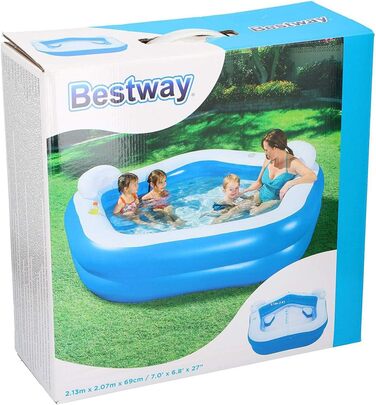 Сімейний басейн Bestway Fun, синій, 213 x 207 x 69 см, 575 л, 54153-05