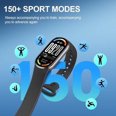 Дюймовий AMOLED-дисплей з яскравістю 1500 ніт, монітор сну та серцевого ритму, водонепроникність 5 атм, 21 день автономної роботи, частота оновлення 60 Гц, понад 150 режимів, чорний, 10 - 1,72-