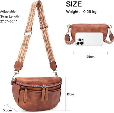 Жіноча сумка на поясі, жіноча сумка з поліуретанової шкіри з широким ремінцем, жіноча сумка на плече з невеликим регульованим ремі