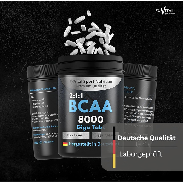 Веганський амінокислотний комплекс BCAA, 365 таблеток