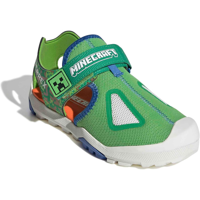 Сандалі Adidas Unisex Kinder Minecraft Terrex Captain Toey 2.0, 35 EU, напівлюцидний, лаймовий, синій, напівімпактний, помаранчевий