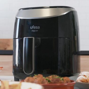 Фритюрниця Ufesa Jaguar Deep Fryer, 3.5 л, 8 попередньо встановлених програм, 1200 Вт, сенсорна панель, перемикач таймера, температура 80-200, без BPA та PFOA, ексклюзив Storeo