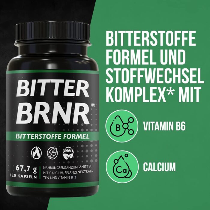 Формула для підтримки травлення та енергетичного обміну Vihado BITTER BRNR, 120 капсул