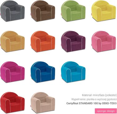 Бадум - Дитяче крісло від 1 року - Дитяче крісло - Міцне, зручне, з пінопласту - зі знімним чохлом, який можна прати - Ідея подарунка, подарунок на 1-й день народження для дівчаток та хлопчиків - Світло-коричневий