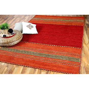 Натуральний килим Бавовна Килим Червоний Помаранчевий в 6 розмірах 70х140 см